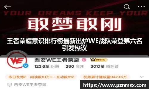 王者荣耀意识排行榜最新出炉WE战队荣登第六名引发热议
